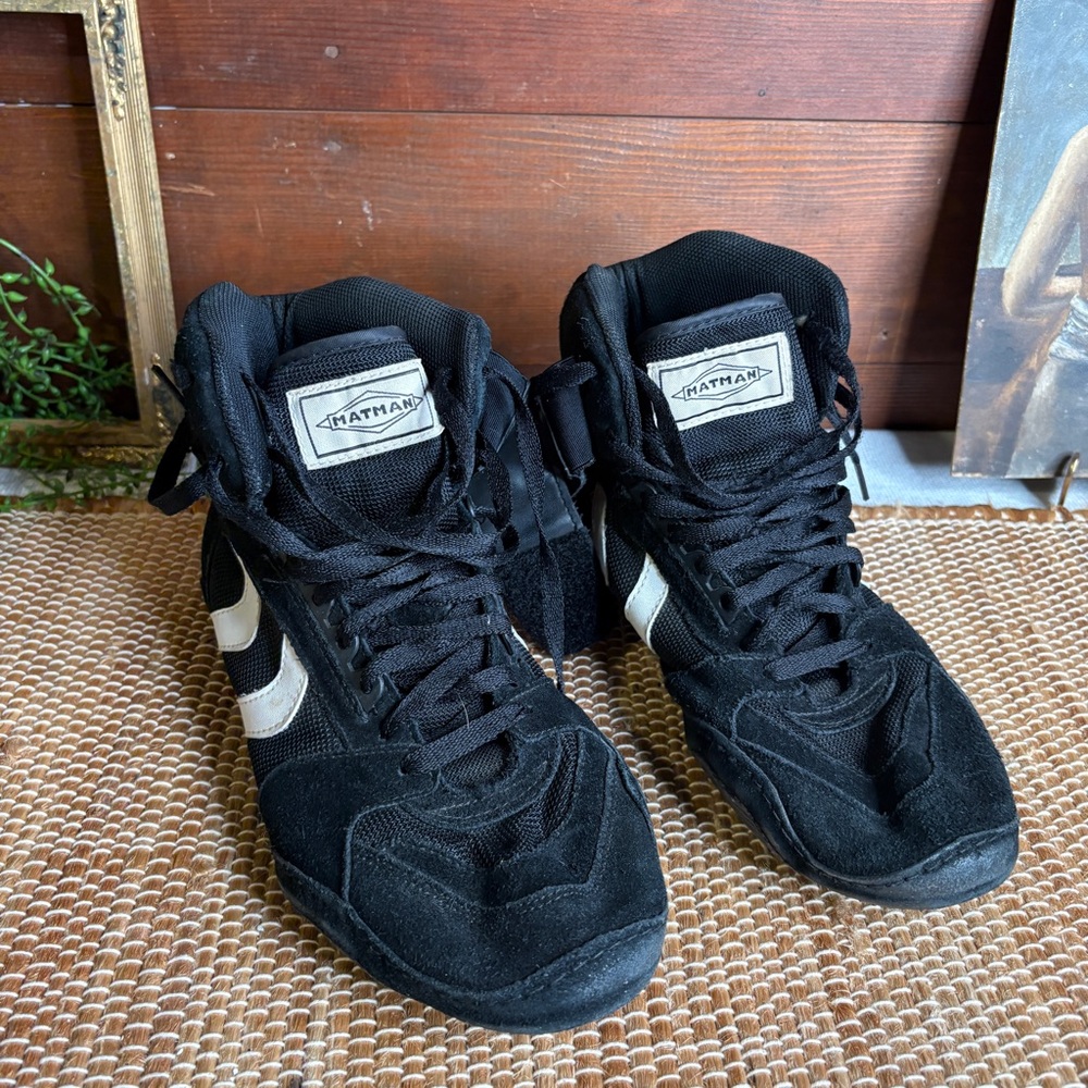 Matman Wrestling Shoes Black Size 10 Adult Lace Up